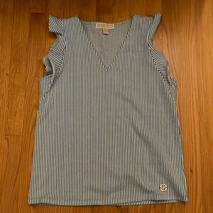 Blue and White Striped Michael Kors Top